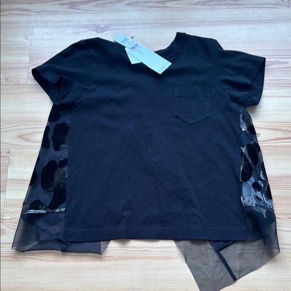 Sacai Tops - Sacai Stylish Black Shirt with Sheer Accents size 3(M) brand new with tag